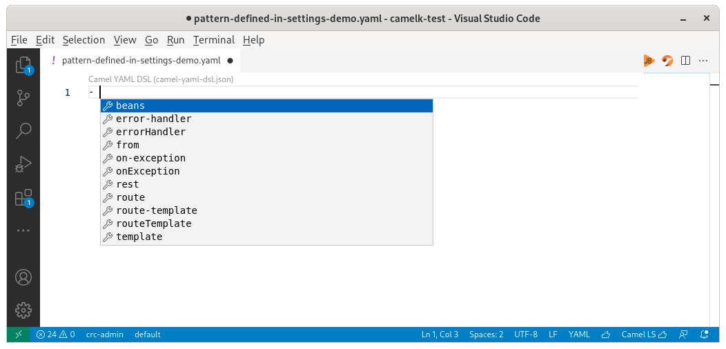 Completion on a file matching pattern provided in settings